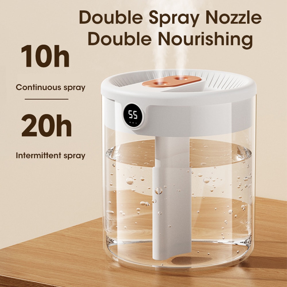 Niye Hotselling Double Nozzle Air Humidifier with LCD Display, Large Capacity Aroma Essential Oil Diffuser for Bedroom