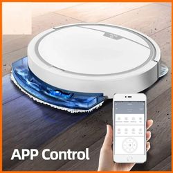 new wireless smart vacuum cleaner robot, 2800pa app control for wet and dry floor sweep with super quiet mopping