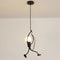 Vintage Iron Little Man LED Pendant Light, Creative Climbing Robot Hanging Lamp for Childrens Room, Dining Table, Home