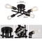 Retro Industrial Chandelier, Black, Gold Wrought Iron LED Ceiling Lamp with E27 Socket for Living Room Modern Decor