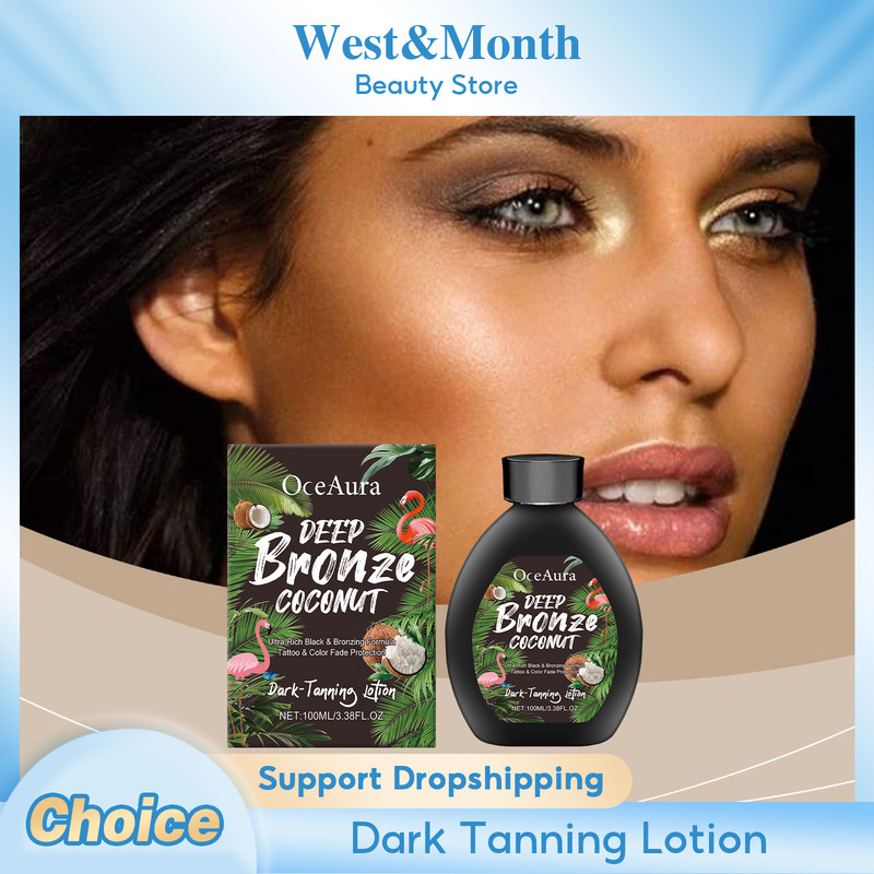 Coconut Tanning Lotion Sunless Tanner, Bronzing Enhancer Darkening Booster, Hydrate Golden Brown Sunbeds Self Bronzer