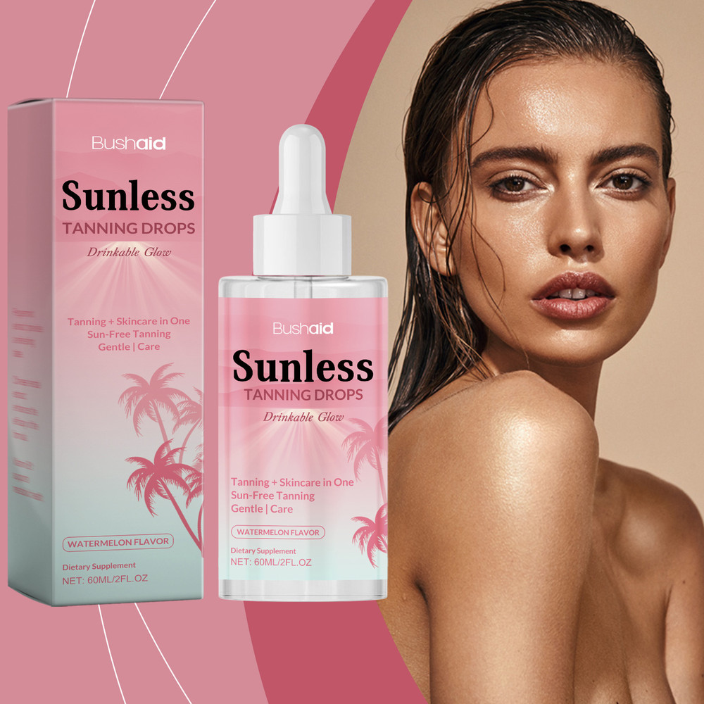 Moisturizing Bronzer Sunless Tanning Drops to Drink, Natural Tanner for Sun-Kissed Glow Face Body Outdoor Sunscreen Care
