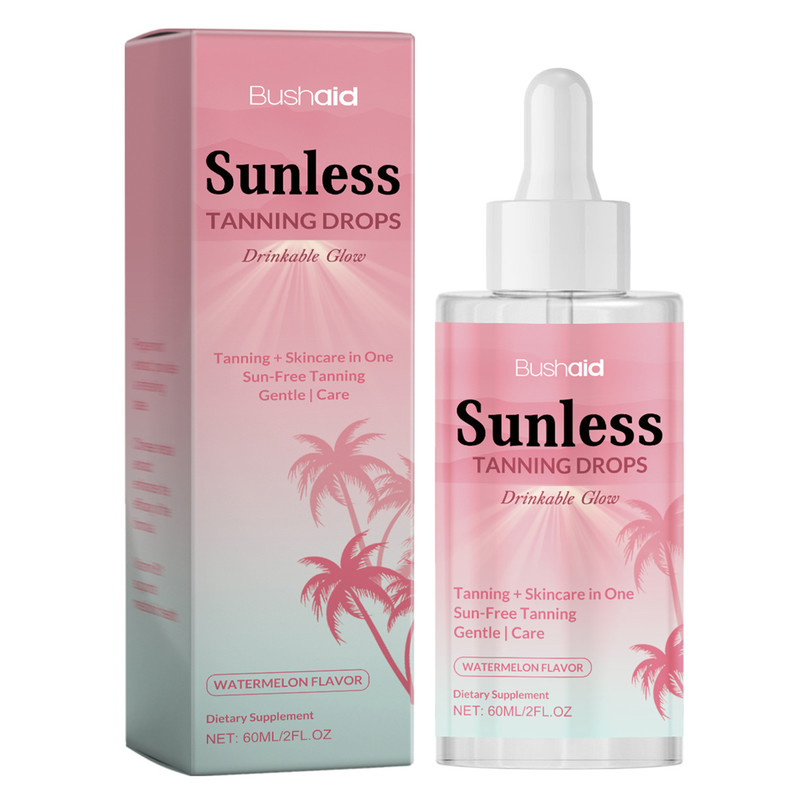 Moisturizing Bronzer Sunless Tanning Drops to Drink, Natural Tanner for Sun-Kissed Glow Face Body Outdoor Sunscreen Care