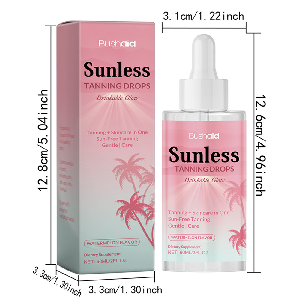 Moisturizing Bronzer Sunless Tanning Drops to Drink, Natural Tanner for Sun-Kissed Glow Face Body Outdoor Sunscreen Care