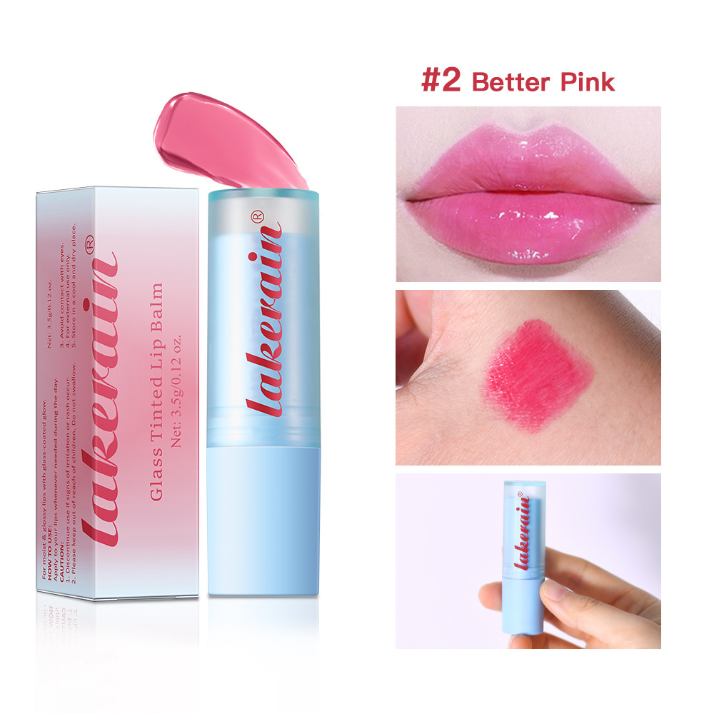 HOT Glass Tinted Lip Balm Light Cherry Red Red Orange Glow Moisturizing Vegetarian Lip Balm With Br 7