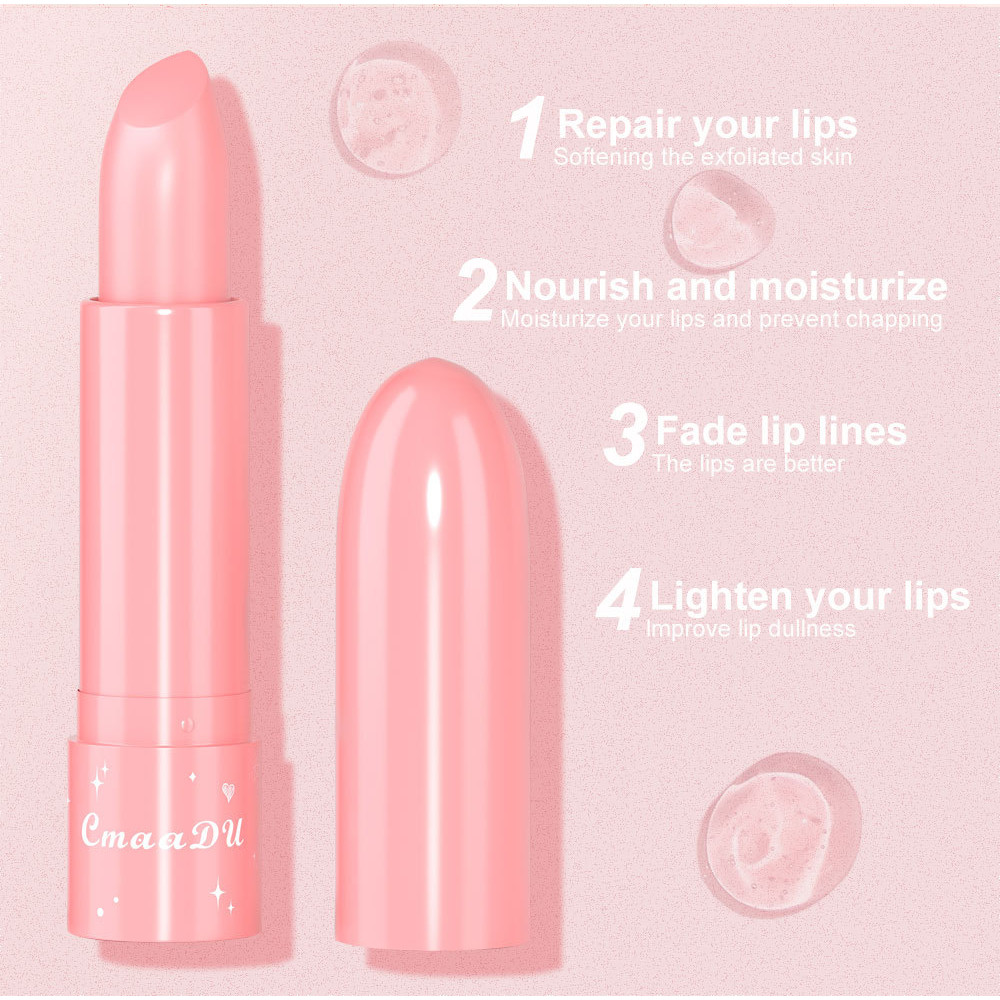 6Color Waterproof Fruit Color Tinted Shine Changing Lip Balm, Moisturizing Nourishing Glow Play Lipstick Colour Care