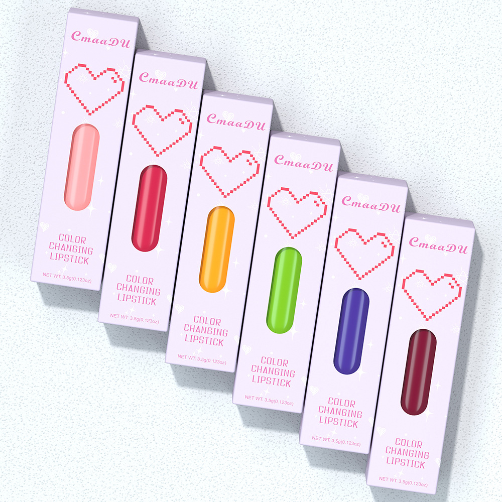 6Color Waterproof Fruit Color Tinted Shine Changing Lip Balm, Moisturizing Nourishing Glow Play Lipstick Colour Care