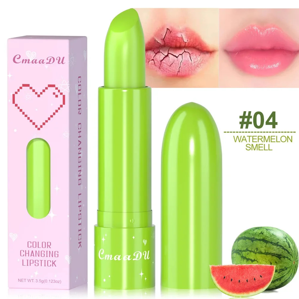 6Color Waterproof Fruit Color Tinted Shine Changing Lip Balm, Moisturizing Nourishing Glow Play Lipstick Colour Care