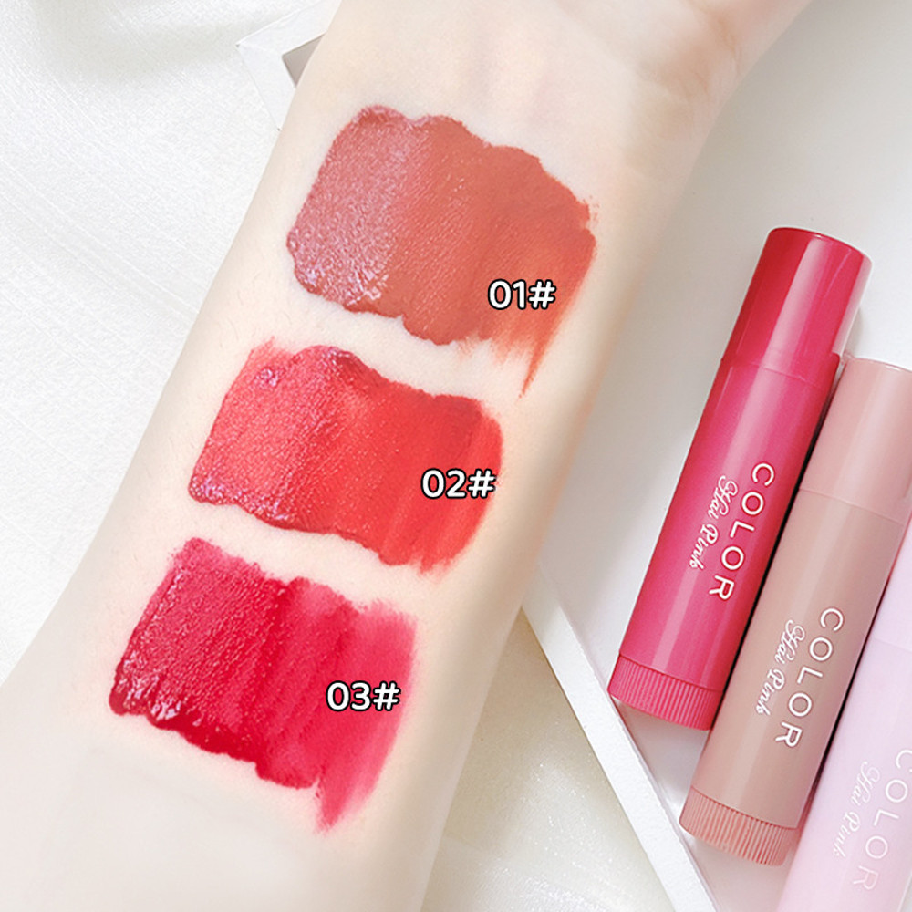 Moisturizing Cute Colored Lip Balm Lip Tint, Long Lasting Waterproof Lipstick, Women Girls Lips Makeup Gift