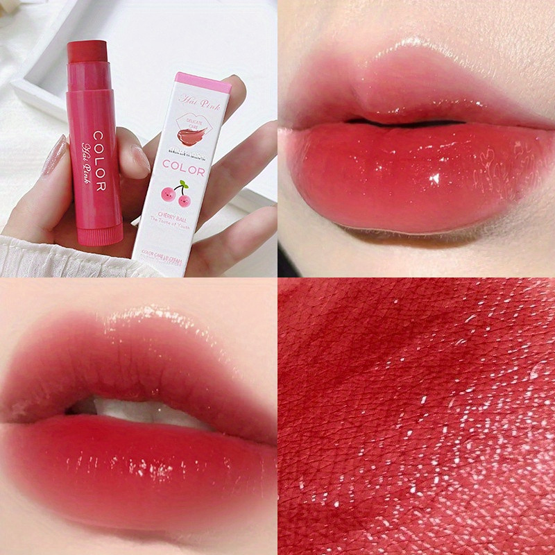 Moisturizing Cute Colored Lip Balm Lip Tint, Long Lasting Waterproof Lipstick, Women Girls Lips Makeup Gift