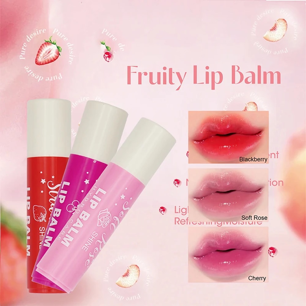 3 Color Tinted Lip Glaze Jelly Mirror Lipstick Waterproof Long Lasting Moisturizing Non Stick Lip B 0