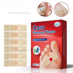 42pcs toe corn removal patch non woven fabric, corn callus plaster remover pads, adhesive cushion for foot care