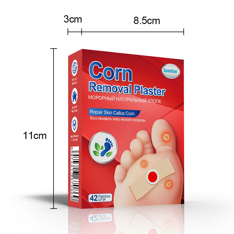 42PCS Toe Corn Removal Patch Non Woven Fabric, Corn Callus Plaster Remover Pads, Adhesive Cushion for Foot Care