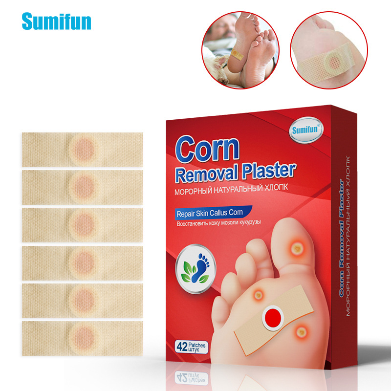 42PCS Toe Corn Removal Patch Non Woven Fabric, Corn Callus Plaster Remover Pads, Adhesive Cushion for Foot Care
