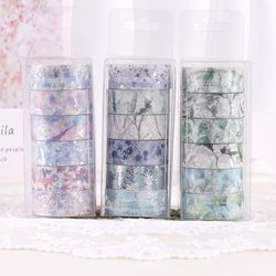 6rolls/box hot silver leaves washi tape, scrapbooking and decor washi tapes, stationary supplies for crafts