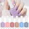 6Pcs Water-Based Nail Polish Set, 10ml Nude Red Pink Peel-Off Nail Art, Air-Dry Polish Kit for Manicure