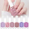 6Pcs Water-Based Nail Polish Set, 10ml Nude Red Pink Peel-Off Nail Art, Air-Dry Polish Kit for Manicure
