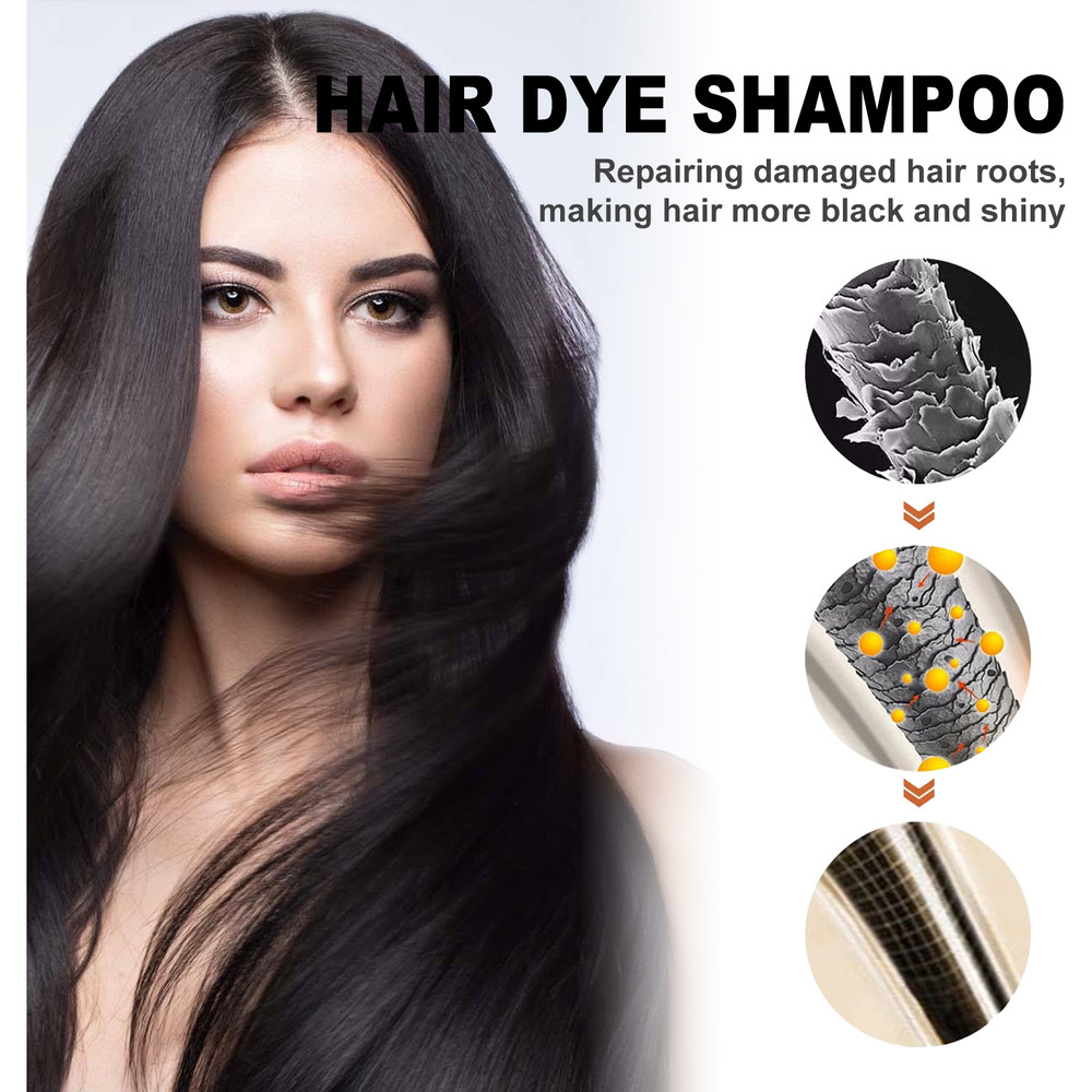 EELHOE Brown Hair Dyeing Shampoo, Lasting Coloring, Deeply Nourishing Formula to Reduce Breakage, Promote Scalp Health