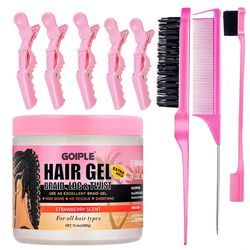 professional hair gel for women: strong hold braids gel for cornrows, twist, refreshing anti-frizz styling, smoothing