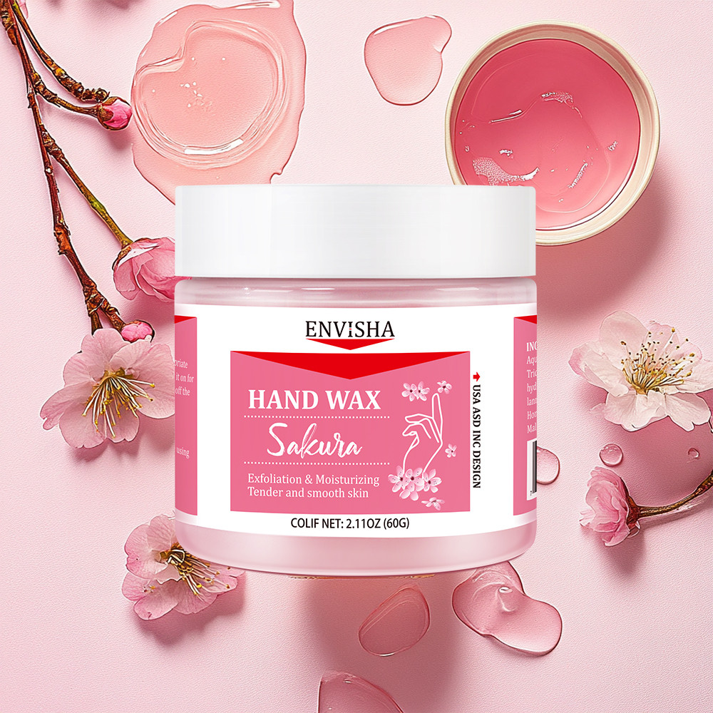 ENVISHA Sakura Honey Hand Mask, 60G Deep Hydration, Exfoliating Treatment for Moisturizing, Whitening, and Dead Skin