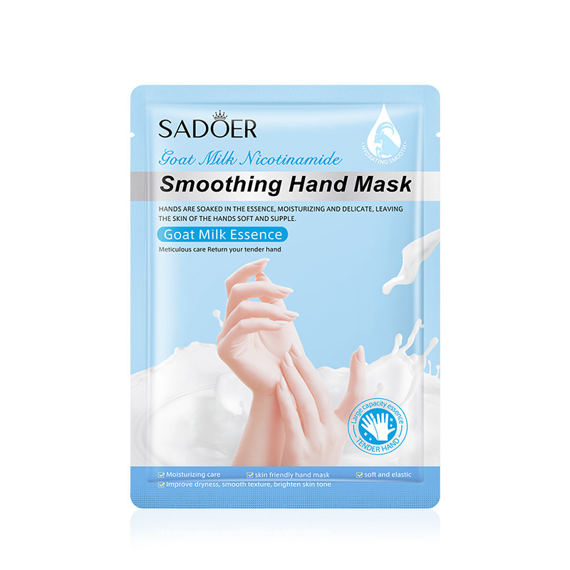 SADOER Goat Milk Moisturizing Hand Mask, Whitening & Nourishing Anti-Aging Hydrating Hand Gloves for Ultimate Skin Care
