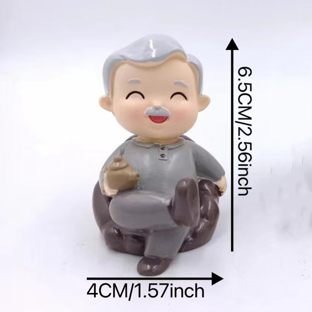 2025 Year of the Snake Spring Festival Gift, Grandparents Sofa Doll Ornaments, Elderly Bedroom Resin Crafts Gifts