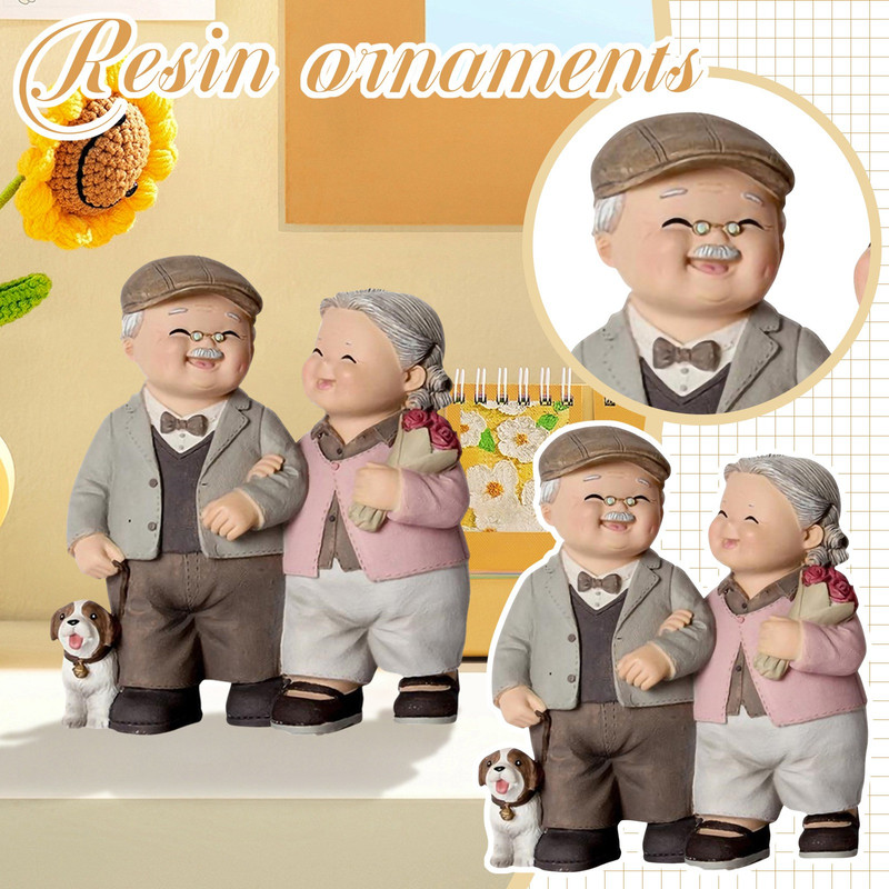 Elderly Couple Statue Garden Decorations Grandparents And Parents Anniversary Wedding Gift Elderly  0