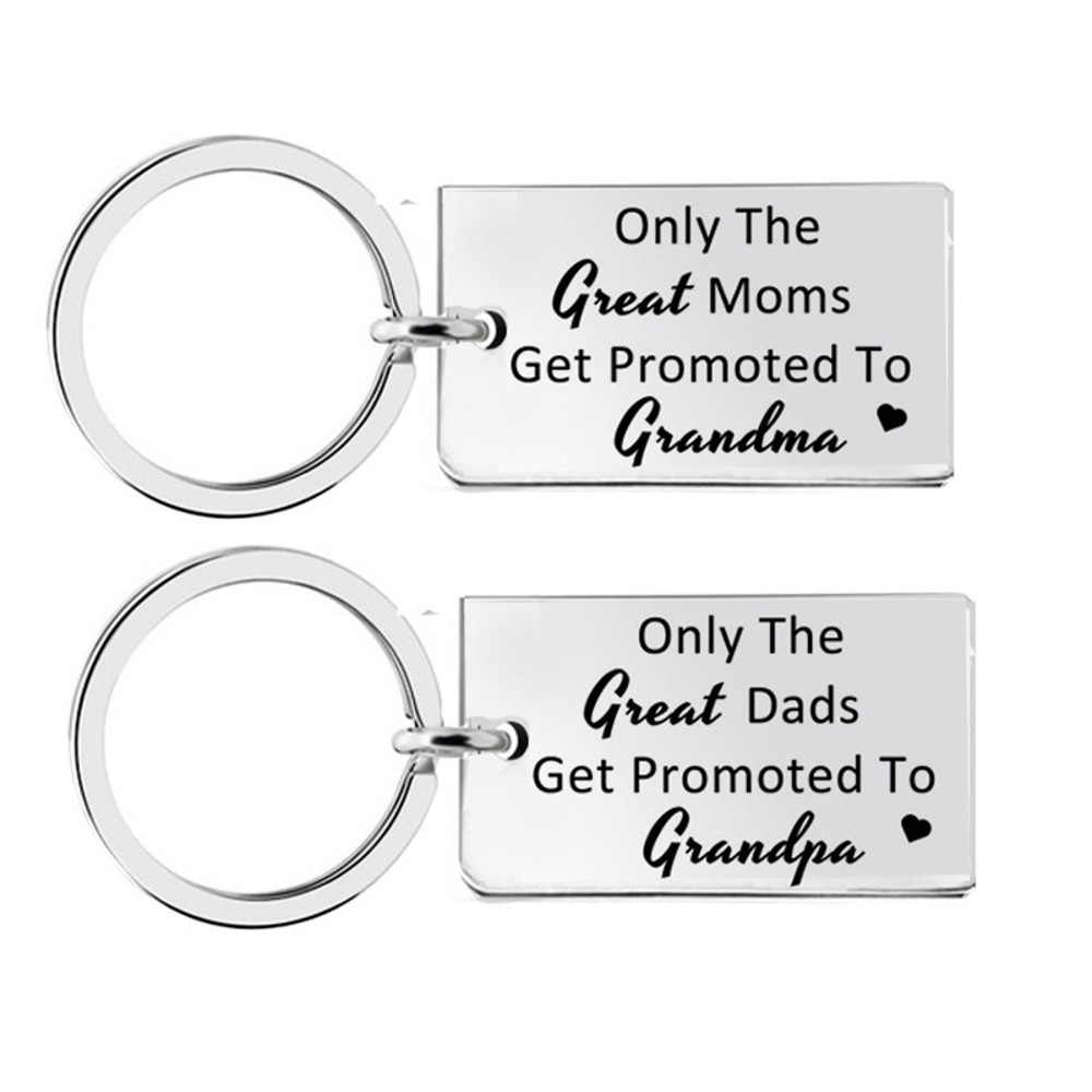Gift From Kids, Only The Great Moms Get Promoted To Grandma Grandpa Keychain, Soon To Be Grandma Grandpa