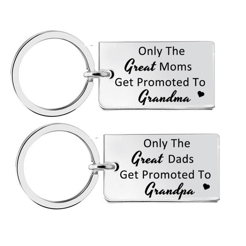 Gift From Kids, Only The Great Moms Get Promoted To Grandma Grandpa Keychain, Soon To Be Grandma Grandpa