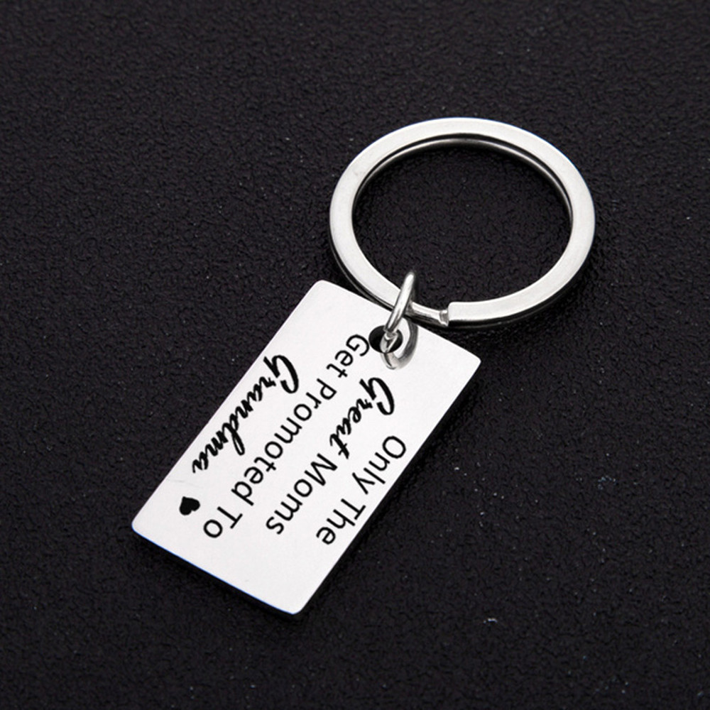 Gift From Kids, Only The Great Moms Get Promoted To Grandma Grandpa Keychain, Soon To Be Grandma Grandpa