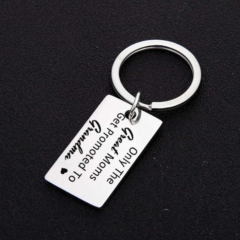 Gift From Kids, Only The Great Moms Get Promoted To Grandma Grandpa Keychain, Soon To Be Grandma Grandpa