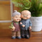 Resin Happy Old Couple Home Decor, Old Father and Mother Figurine, Grand Parents Wedding Anniversary Gifts