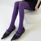 Vintage Dark Floral Jacquard Patterned Pantyhose for Women, Japanese Style Autumn Tights, Slimming Opaque Silky Stocking