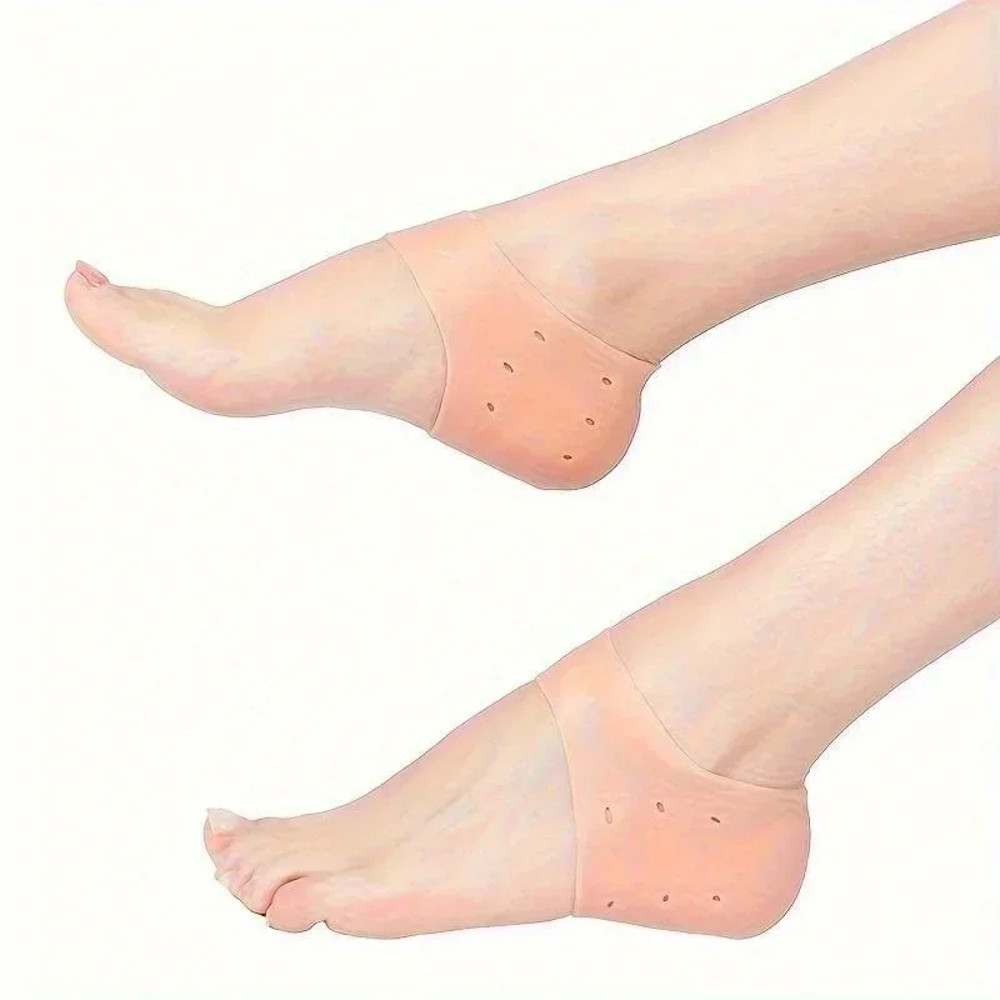 1 Pair Silicone Rubber Gel Socks, Anti Cracking Heel, Elastic Moisturizing Foot Care Socks, Silicone Heel Protection