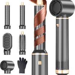 5 in 1 hair dryer brush & hot air curling brush, negative ion air styler for all hair types, perfect for home & travel