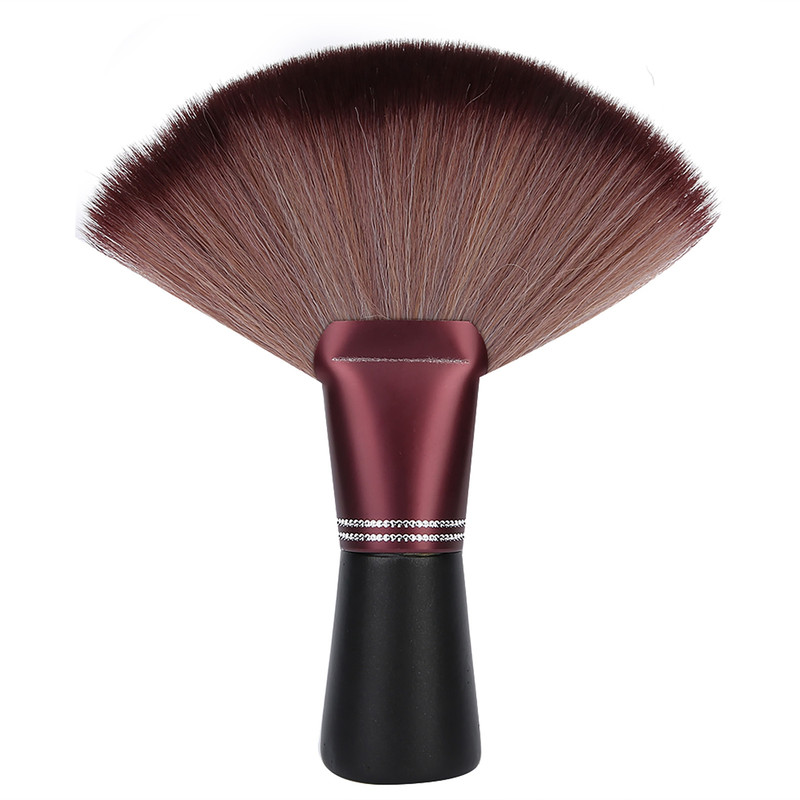 Fan Shape Soft Hairdressing Hair Cutting Broken Hair Sweep Brush, Ergonomic Neck Sweep Tool for Salon & Barber