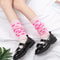 Y2K Woman Leg Warmers, Japanese Lolita Style Knitted Knee Warmers for Girls, Black Heart Pattern Long Socks for Autumn
