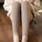 Winter Warm Knitted Leg Warmers for Women, Thick Wool Thermal Socks with Velvet Lining, Long Solid Color Stockings