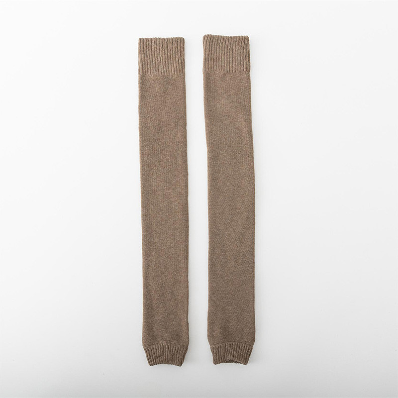 Winter Warm Knitted Leg Warmers for Women, Thick Wool Thermal Socks with Velvet Lining, Long Solid Color Stockings