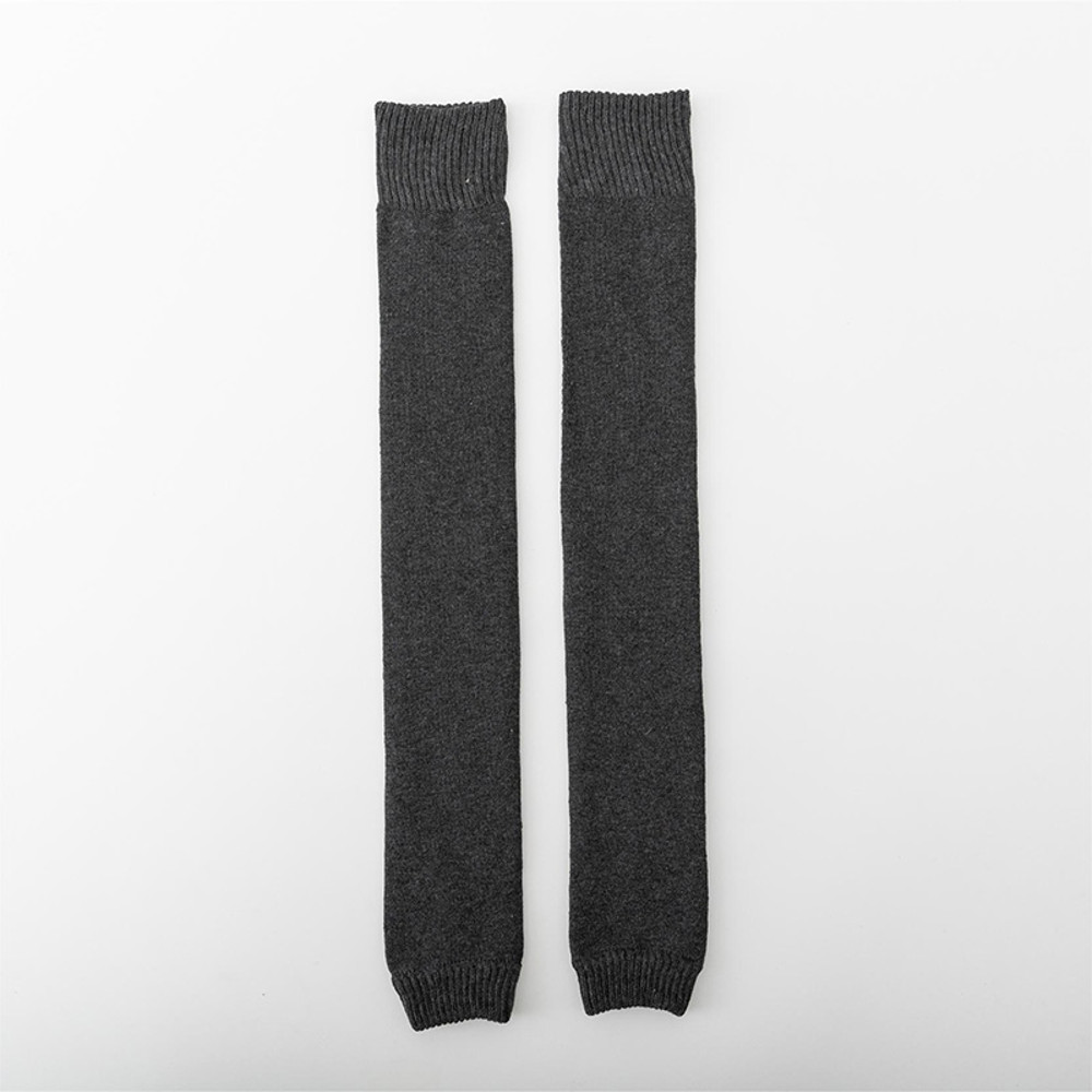 Winter Warm Knitted Leg Warmers for Women, Thick Wool Thermal Socks with Velvet Lining, Long Solid Color Stockings