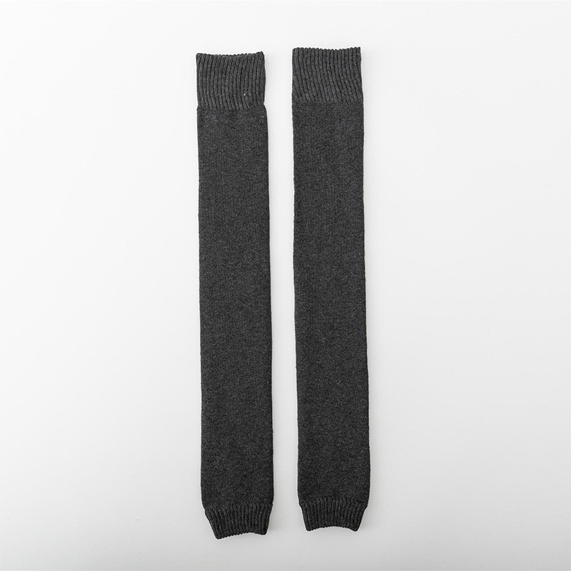 Winter Warm Knitted Leg Warmers for Women, Thick Wool Thermal Socks with Velvet Lining, Long Solid Color Stockings