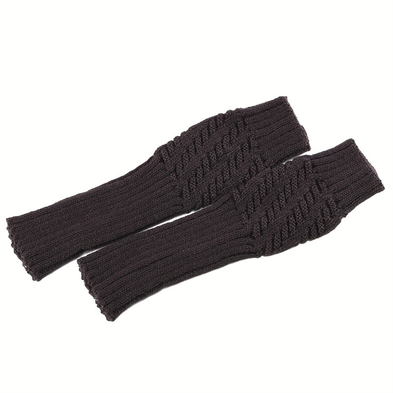 A pair Long Fingerless Glove Arm Warmer Stretchy Mitten Unisex Crochet Half Finger Long Gloves