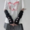 Fingerless Long Wrist Gloves & Arm Warmers, Knitted False Sleeves Cover in Black/White for Men & Women