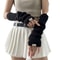 Fingerless Long Wrist Gloves & Arm Warmers, Knitted False Sleeves Cover in Black/White for Men & Women