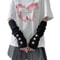 Fingerless Long Wrist Gloves & Arm Warmers, Knitted False Sleeves Cover in Black/White for Men & Women
