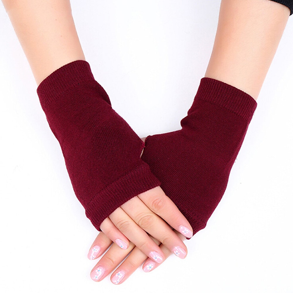 Womens Stylish Hand Warmer Winter Gloves, Arm Crochet Knitting Faux Wool Mitten with Warm Fingerless Glove Twist Pattern