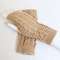 Womens Stylish Hand Warmer Winter Gloves, Arm Crochet Knitting Faux Wool Mitten with Warm Fingerless Glove Twist Pattern