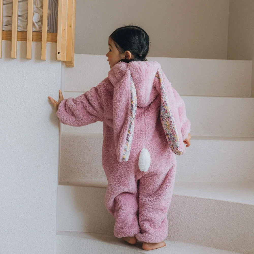 Winter Baby Romper Jumpsuit, Cute Hooded Rabbit Pajamas for Newborn Boys & Girls