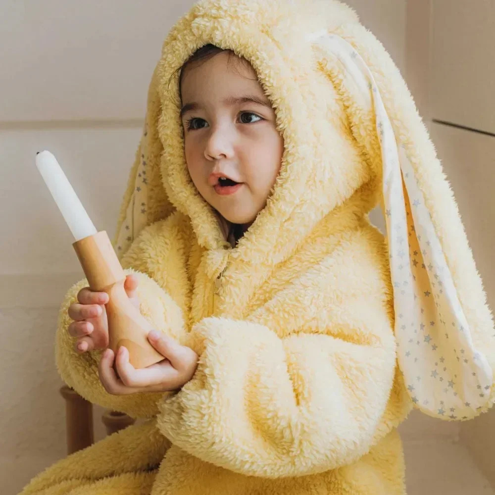 Winter Baby Romper Jumpsuit, Cute Hooded Rabbit Pajamas for Newborn Boys & Girls