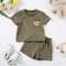 2024 Summer Kids Suit Toddler Boys Girls 2Piece Set With Cute Bear Print Breathable Short Sleeve Sh 5